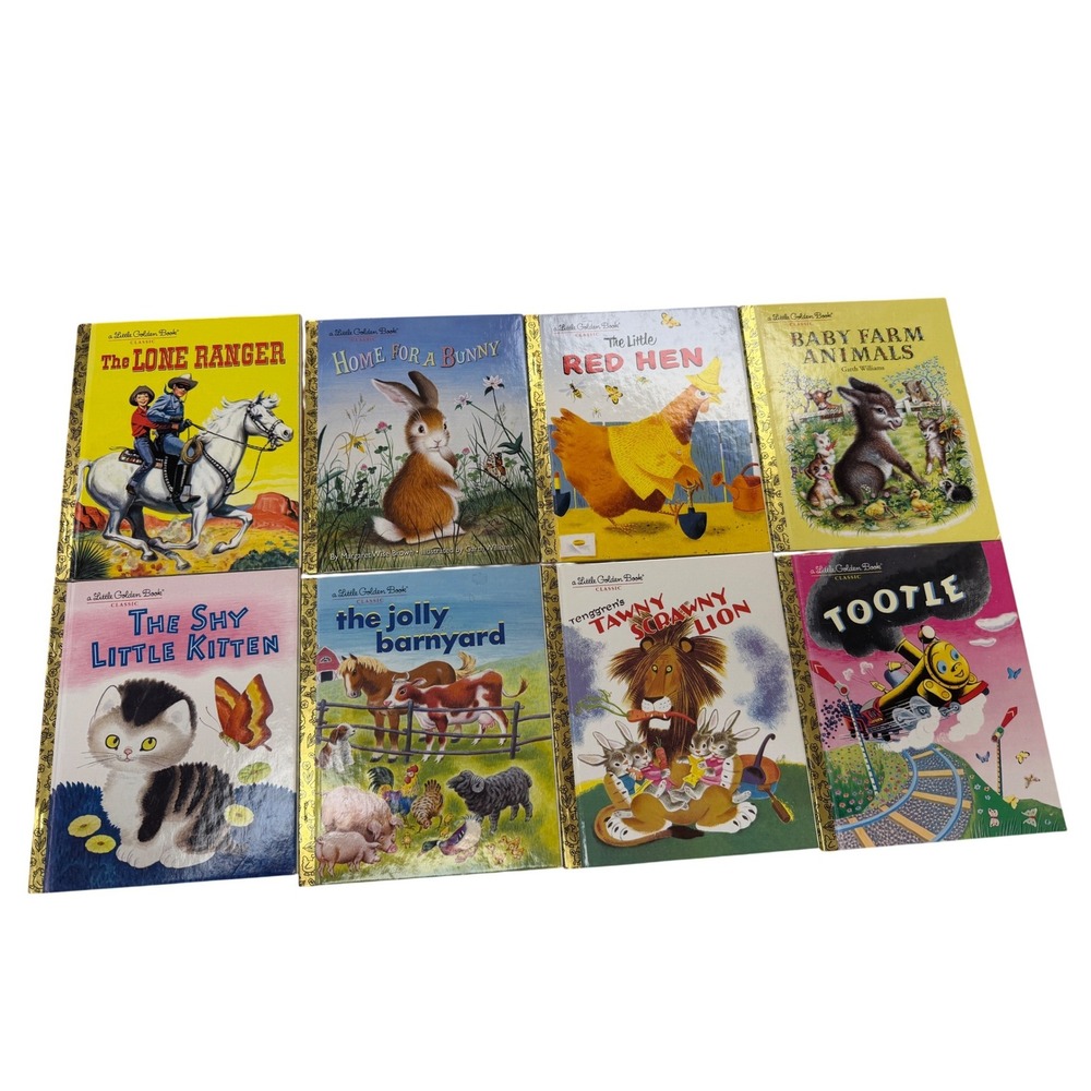 Little Golden Book Classic Hardcover Lot of 8 Shy Little Kitten Tootle Red Hen